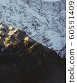 Mountain peaks in Chamonix-Mont-Blanc. France. French alps, beautiful trees. National park. 60591409