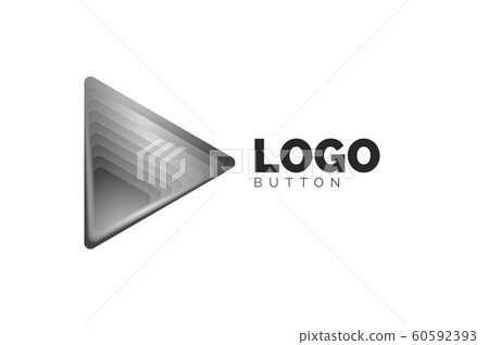 Triangle icon geometric logo template. Minimal geometrical design, 3d geometric bold symbol in relief style with color blend steps effect. Vector Illustration For Button, Banner, Background Triangle icon geometric logo template. Minimal geometrical design, 3d geometric bold symbol in relief style with color blend steps effect. Vector Illustration For Button, Banner, Background 60592393