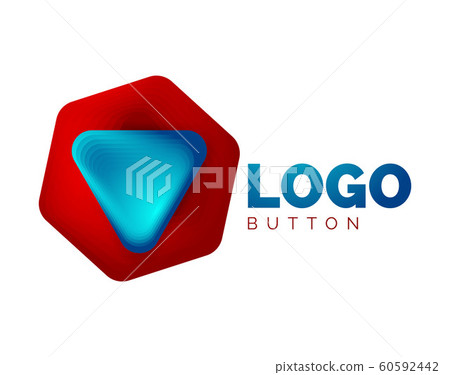 Play, arrow or download button icon, minimal design business logo template. 3d geometric bold in relief style with color blend steps effect. Vector Illustration For Wallpaper, Banner, Background, Card Play, arrow or download button icon, minimal design business logo template. 3d geometric bold in relief style with color blend steps effect. Vector Illustration For Wallpaper, Banner, Background, Card 60592442