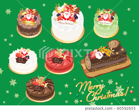 Christmas cake set illustration 60592655