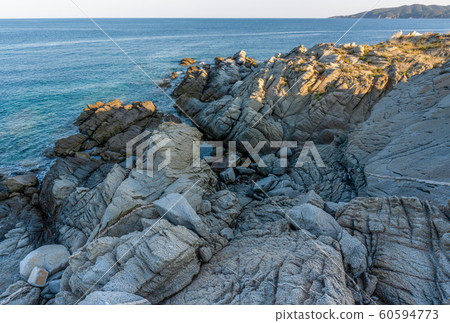 Sea and the grey stones in Greece 60594773