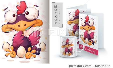 Chicken with egg poster and merchandising Chicken with egg poster and merchandising 60595686