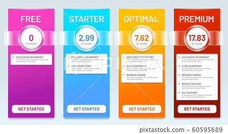 Tariff comparison list. Tariffs plans, price banners and choice prices plan banner template vector illustration 60595689