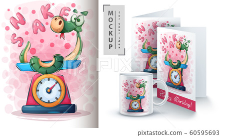 Crazy snake poster and merchandising Crazy snake poster and merchandising 60595693
