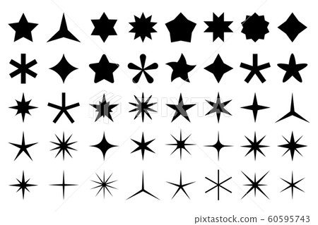 Star shape icons. Rating stars and favorites icon silhouette isolated vector set 60595743