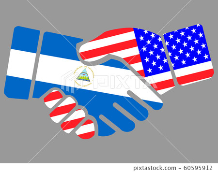 Nicaragua and USA flags Handshake vector Nicaragua and USA flags Handshake vector 60595912