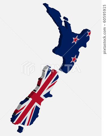 3D New Zealand Map Flag Vector illustration Eps 10 3D New Zealand Map Flag Vector illustration Eps 10 60595915