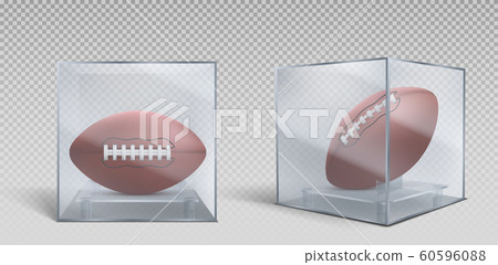 Rugby ball in transparent box case Rugby ball in transparent box case 60596088