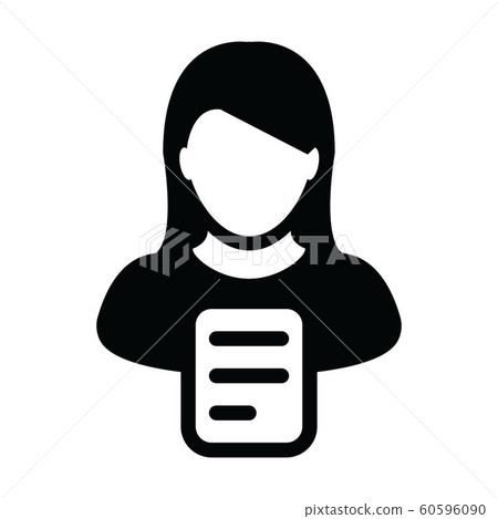 Person icon vector female person profile symbol 60596090