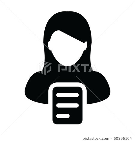 Paper icon vector female person profile avatar Paper icon vector female person profile avatar 60596104
