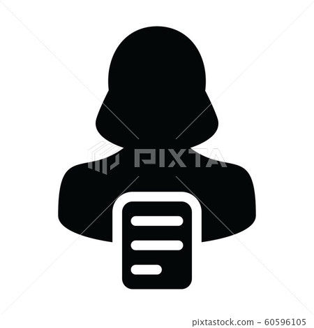 Email icon vector female person profile avatar Email icon vector female person profile avatar 60596105