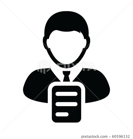 User icon vector male profile avatar with document User icon vector male profile avatar with document 60596132