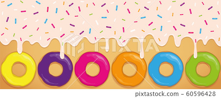 crazy sweet melting icing with colorful sprinkles and donuts 60596428