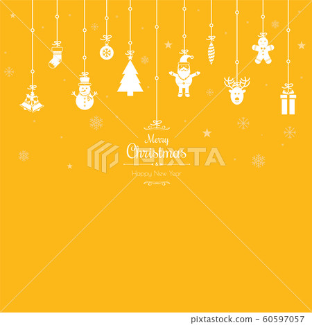 Christmas greetings ornament elements hanging in Christmas greetings ornament elements hanging in 60597057