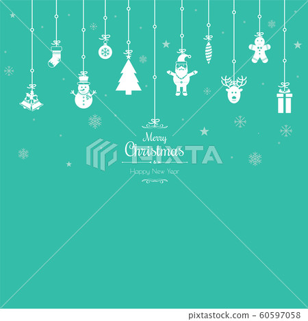 Christmas greetings ornament elements hanging in Christmas greetings ornament elements hanging in 60597058