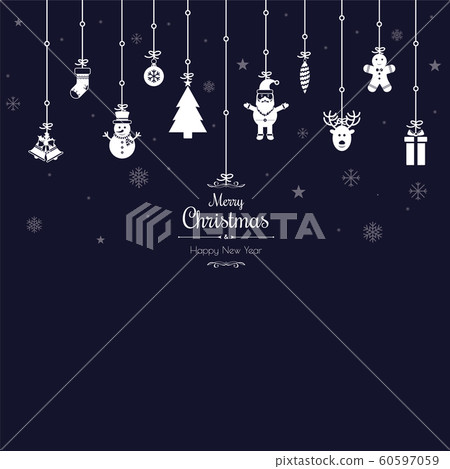 Christmas greetings ornament elements hanging in Christmas greetings ornament elements hanging in 60597059