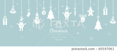 Christmas greetings ornament elements hanging in Christmas greetings ornament elements hanging in 60597061