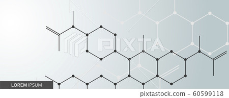 Hexagonal abstract molecular structure and... - Stock Illustration ...