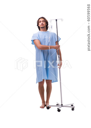 Young male patient in blood transfusion concept Young male patient in blood transfusion concept 60599568