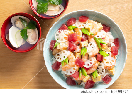Chirashi Sushi and Tide Soup Chirashi Sushi and Tide Soup 60599775