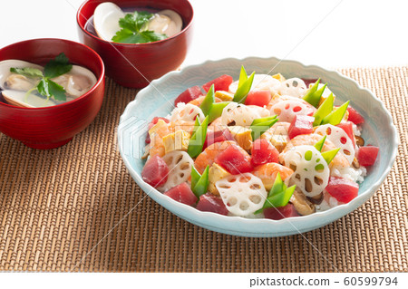 Chirashi Sushi and Tide Soup Chirashi Sushi and Tide Soup 60599794