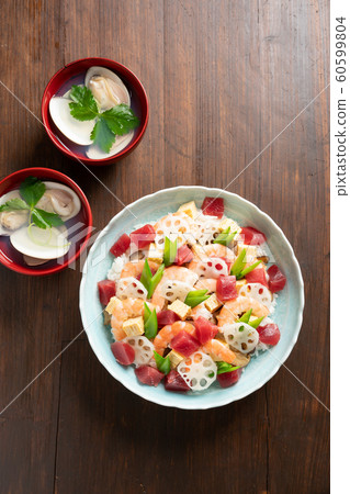 Chirashi Sushi and Tide Soup 60599804