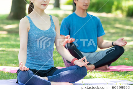 Yoga couple beauty outdoor beauty image 60599993