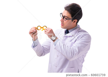 Young male doctor ophthalmologist isolated on white Young male doctor ophthalmologist isolated on white 60601739