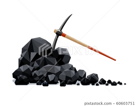 Coal lumps and pickaxe Coal lumps and pickaxe 60603751