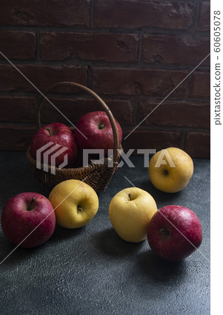 Two colors of apple and candy 60605078