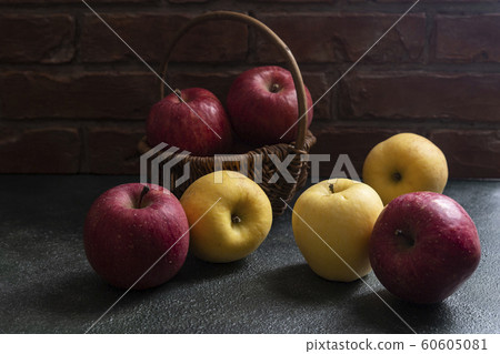 Two colors of apple and candy 60605081