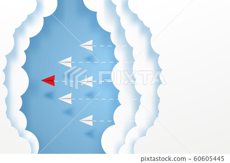 Paper plane go to success goal vector business financial concept start up, leadership, creative idea symbol paper art style with copy space for text. illustration Paper plane go to success goal vector business financial concept start up, leadership, creative idea symbol paper art style with copy space for text. illustration 60605445