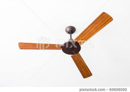 Beautiful wood ceiling fan on a white background. 60606080