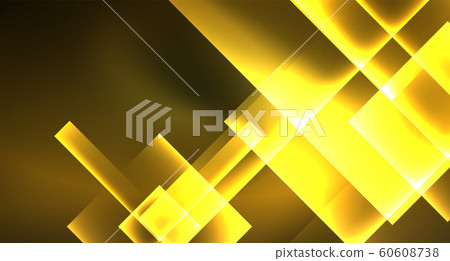 Shiny neon design square shape abstract background. Retro vector abstract design banner template 60608738