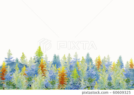 Watercolor painting of the forest background. 60609325
