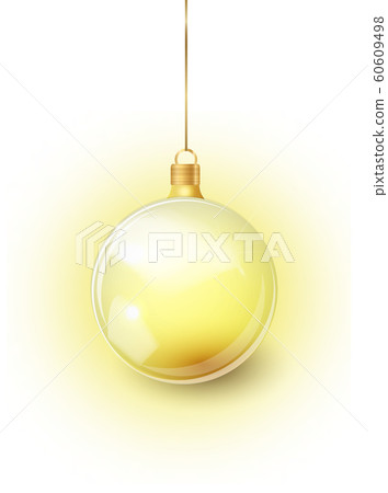 Gold Christmas tree toy isolated on a transparent background. Stocking Golden Christmas decorations. Vector object for christmas design, mockup. Vector realistic object 10 EPS Gold Christmas tree toy isolated on a transparent background. Stocking Golden Christmas decorations. Vector object for christmas design, mockup. Vector realistic object 10 EPS 60609498