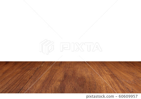 Empty wood floor perspective table top isolate on Empty wood floor perspective table top isolate on 60609957
