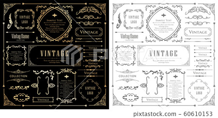 Beautiful Vintage Frame Design Set Steampunk Stock Illustration