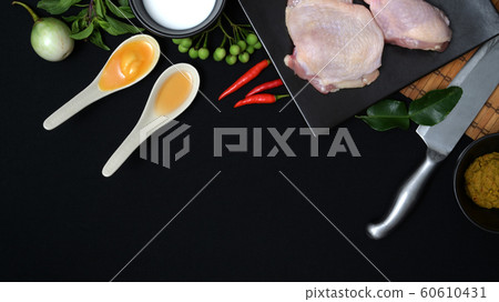 Top view of Thai food ingredients and herbs for 60610431
