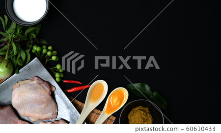 Top view of Thai food ingredients and herbs for 60610433