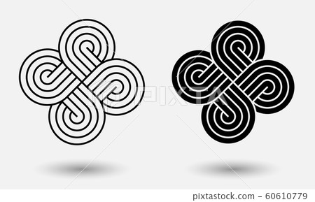 abstract lines logo or icon. black and white abstract lines logo or icon. black and white 60610779