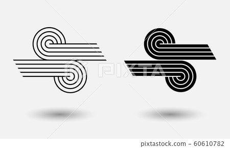 abstract lines logo or icon. black and white 60610782