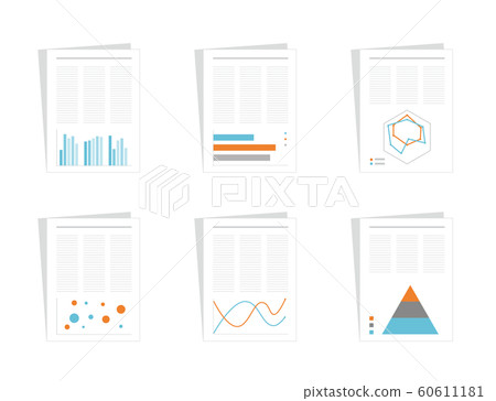Document graph set - Stock Illustration [60611181] - PIXTA