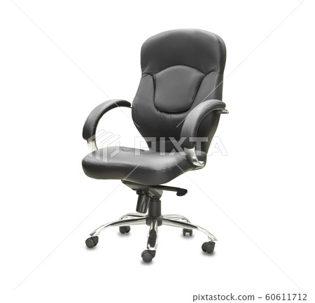 The office chair from black leather. Isolated over 60611712