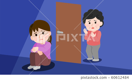 Room withdrawal woman worried mother illustration 60612484