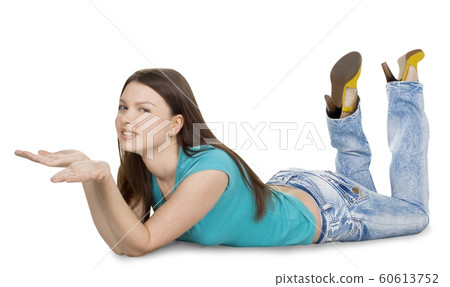 Brightly picture of lovely blonde over white Brightly picture of lovely blonde over white 60613752