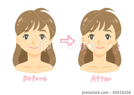 Illustration of a woman with a small face (beauty salon / beauty treatment) 60616208