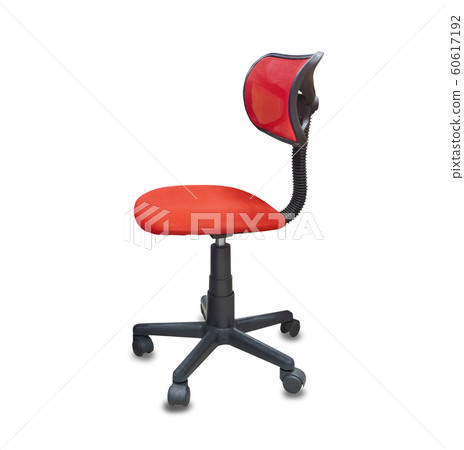 The office chair from red cloth. Isolated over The office chair from red cloth. Isolated over 60617192