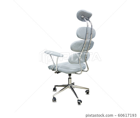 The back view of office chair from gray cloth The back view of office chair from gray cloth 60617193