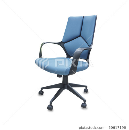The office chair from blue cloth. Isolated over 60617196